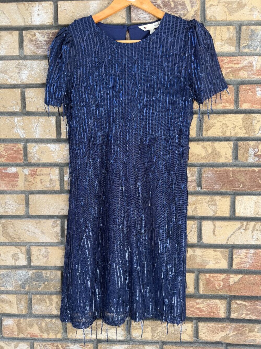 Yumi Dripping Sequin Tunic Dress Navy Blue Sparkly Mini Party Cocktail NWT 4 - Picture 3 of 12